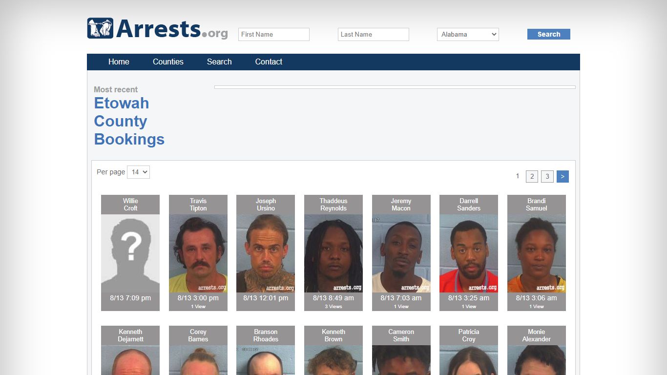 Etowah County Arrests and Inmate Search